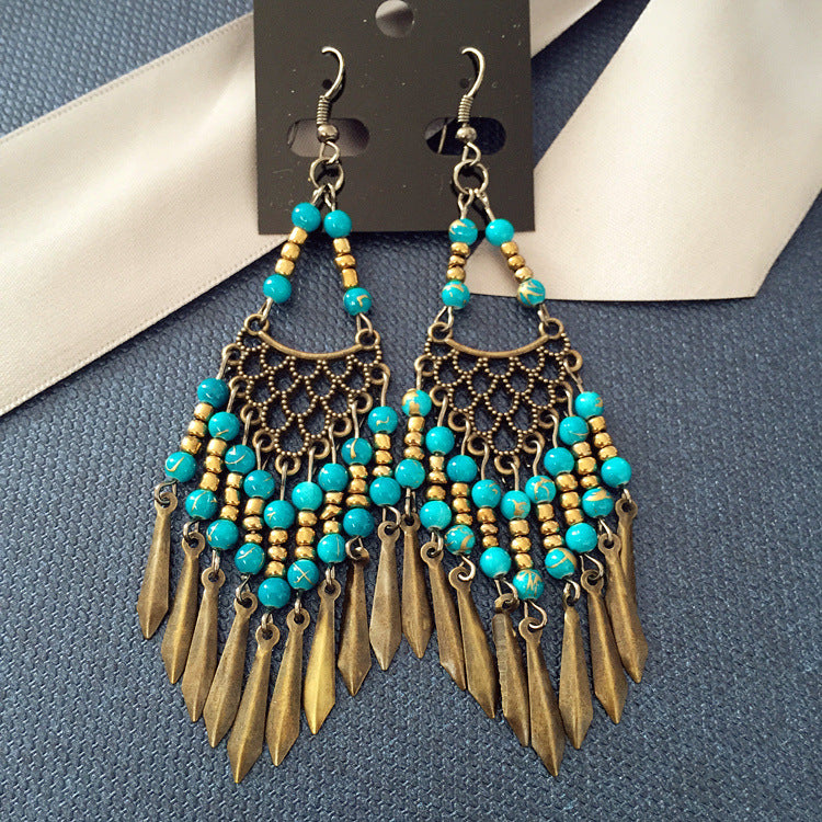 Wholesale Vintage Tassels Alloy Earrings